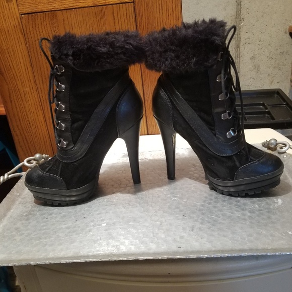 Anne Michelle "The  Wildcat 03" Black with Faux Fu - Picture 5 of 8